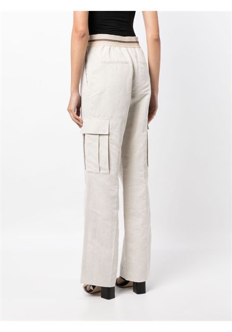 White logo-waistband pleated cargo trousers - women HELMUT LANG | N04HW206C05